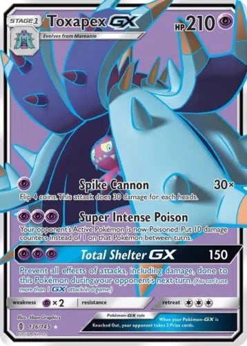 Toxapex GX 2017 Pokemon rare holo 136/145