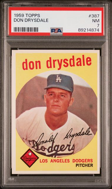 Don Drysdale 1959 Topps #387 PSA 7