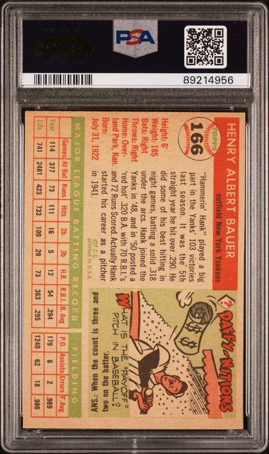 Hank Bauer 1955 Topps #166 PSA 1.5