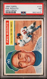Phil Rizzuto 1956 Topps Gray Back #113 PSA 7