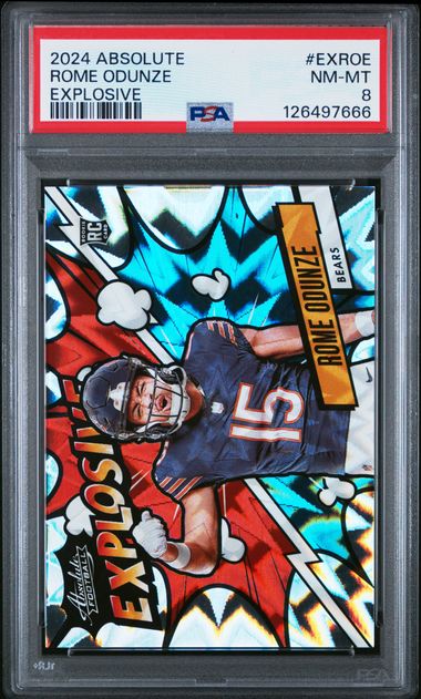 Rome Odunze 2024 Absolute Explosive SP PSA 8 RC