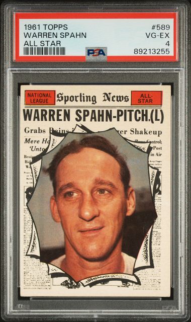 Warren Spahn 1961 Topps All Star #589 PSA 4