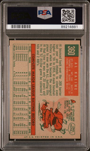 Al Kaline 1959 Topps #360 PSA 7
