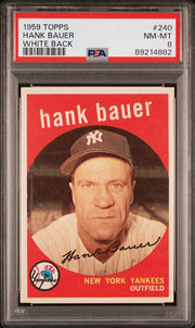 Hank Bauer 1959 Topps White Back #240 PSA 8