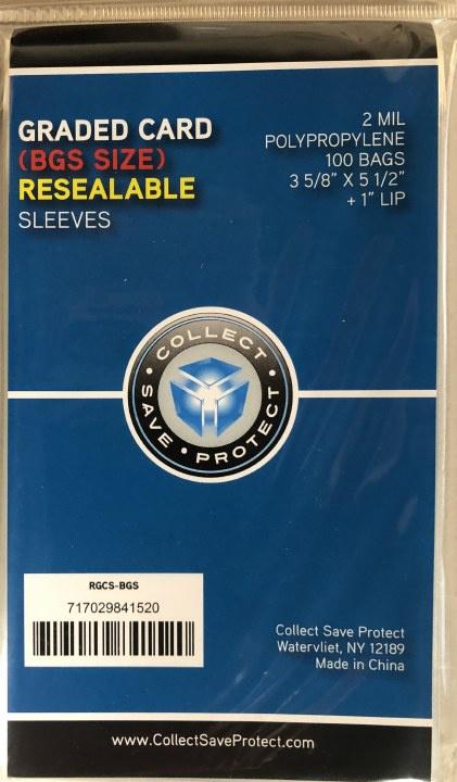 CSP BGS size graded resealable sleeves