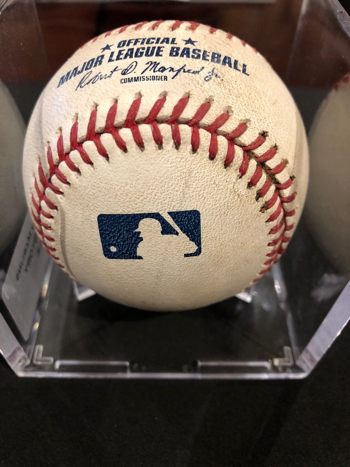 Trevor Story MLB Game Used Double 2 Rbi's Baseball 9/27/17 Marlins vs Rockies