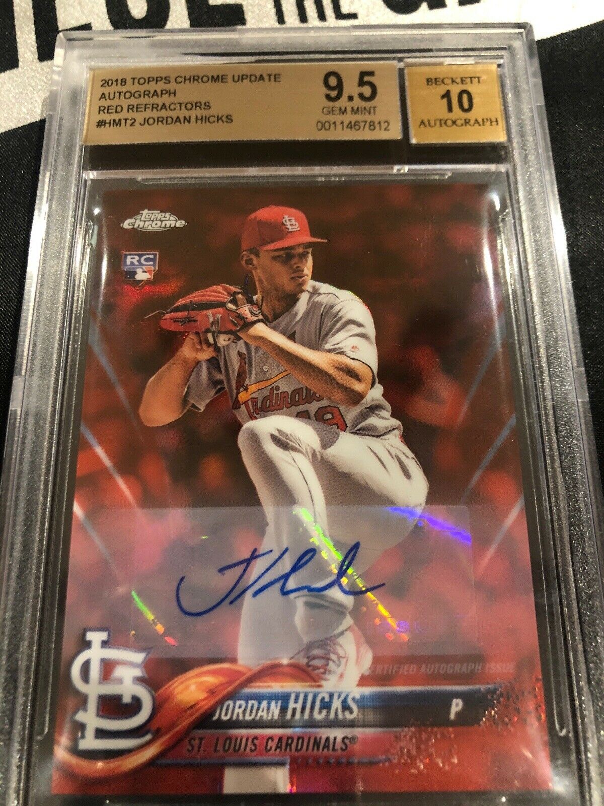 2018 Topps Chrome Update Jordan Hicks Red Refractor Auto Rookie BGS 9. –  Piece Of The Game