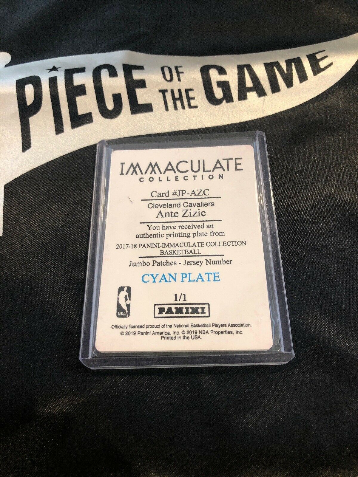 2017-18 Panini Immaculate Ante Zizic Printing Plate 1/1 Cavs
