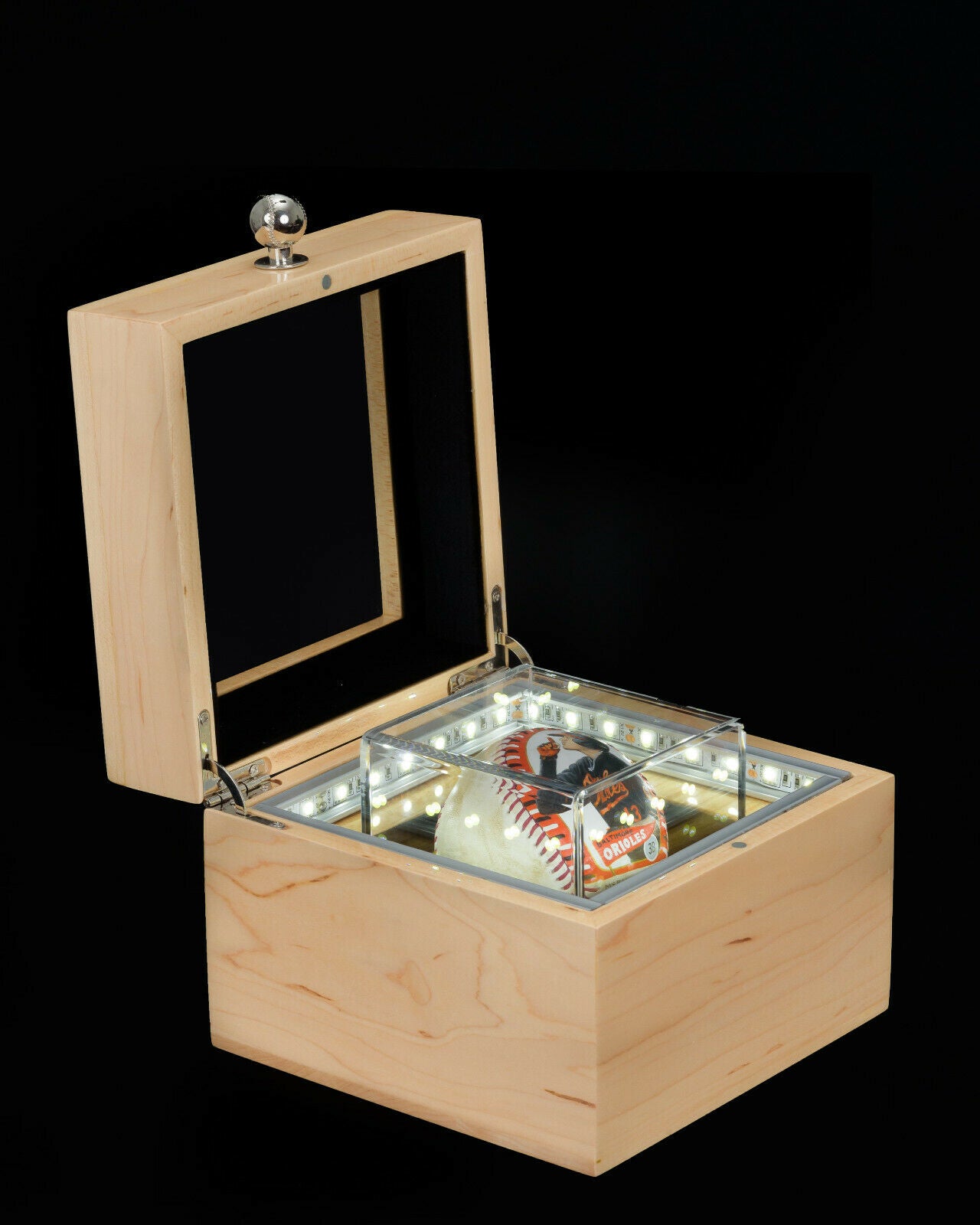 Baseball Display Case and Presentation Box -25 Year UV Protection and LED Lighting