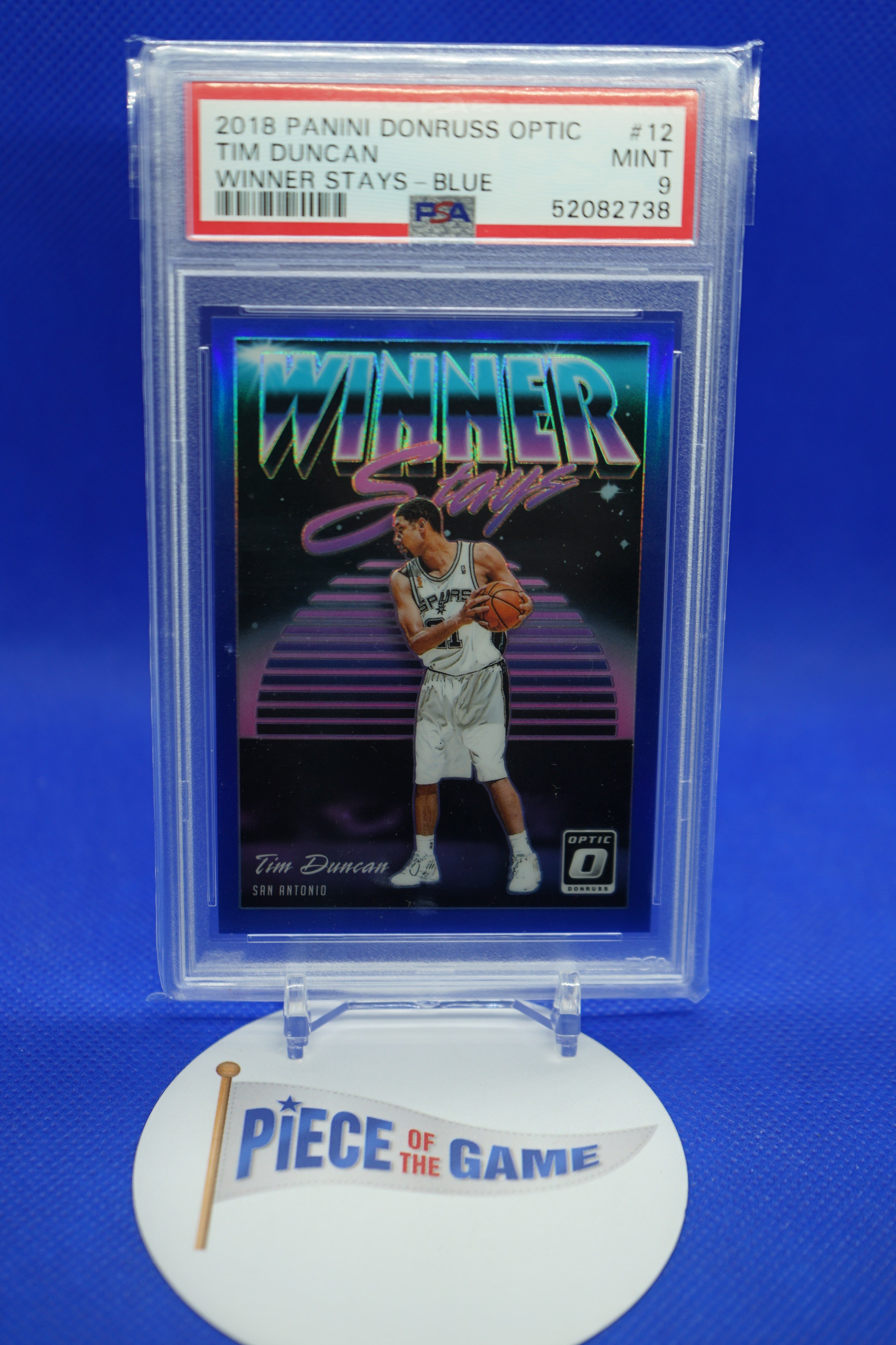2018 Panini Donruss Optic Winner Stays Blue Tim Duncan #'d 68/85 PSA 9