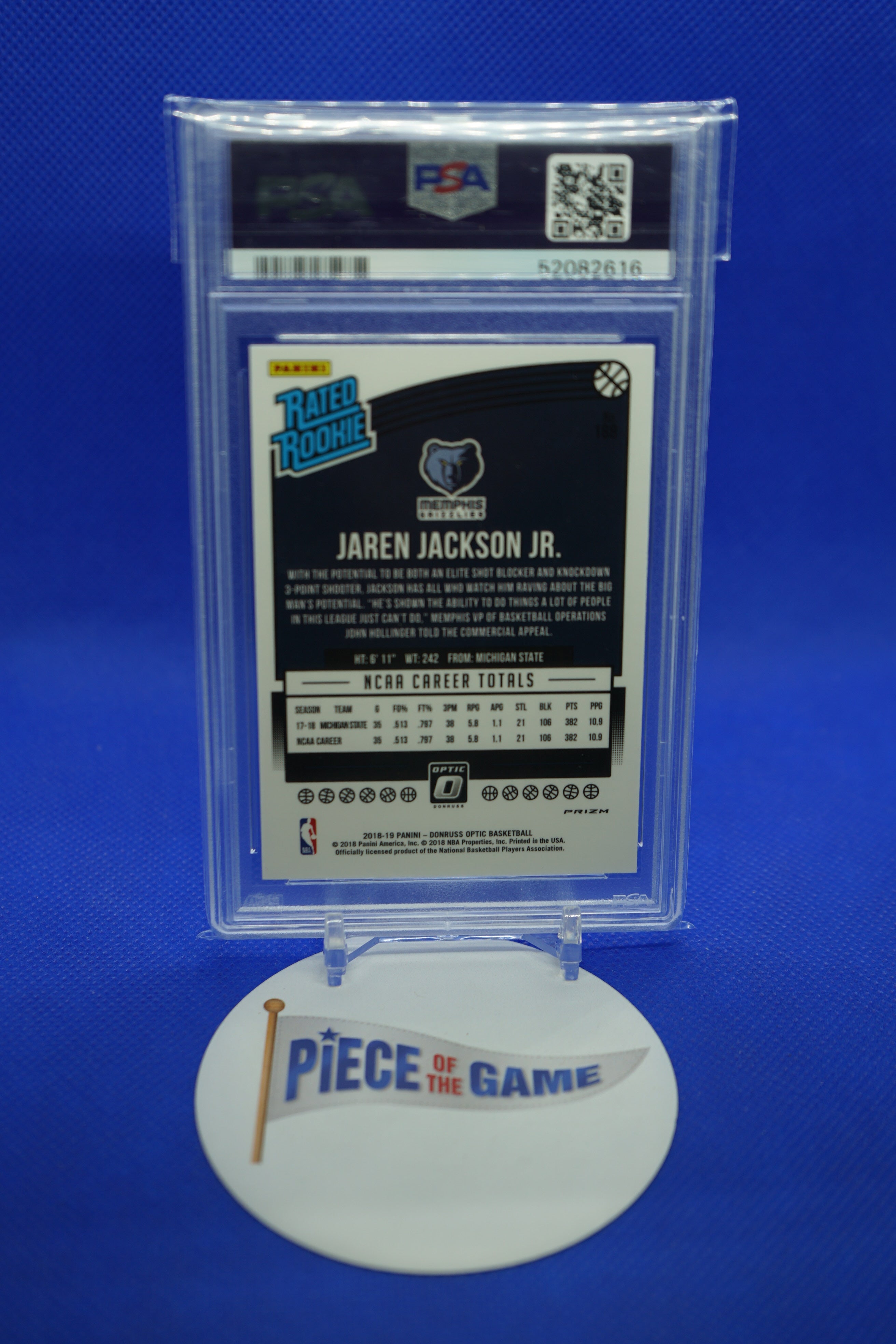 2018 Panini Donruss Optic Shock Jaren Jackson Jr. Rated Rookie PSA 10