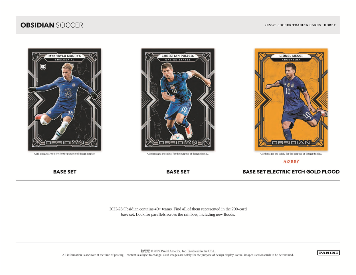 2022-23 Panini Obsidian Soccer Hobby 12 Box Case