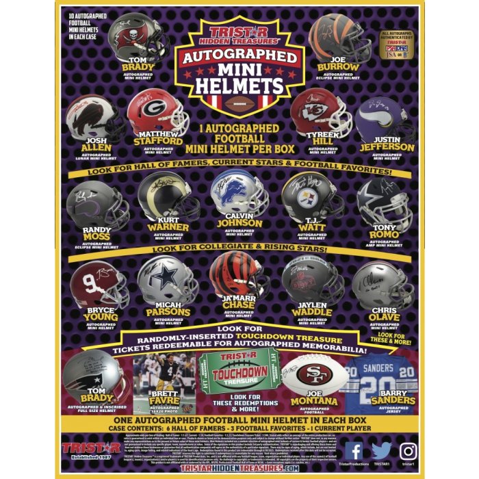 Tri Star Autographed Football Mini Helmet