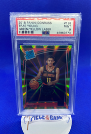 2018 Panini Donruss Green/Yellow Laser Trae Young PSA 9 #198