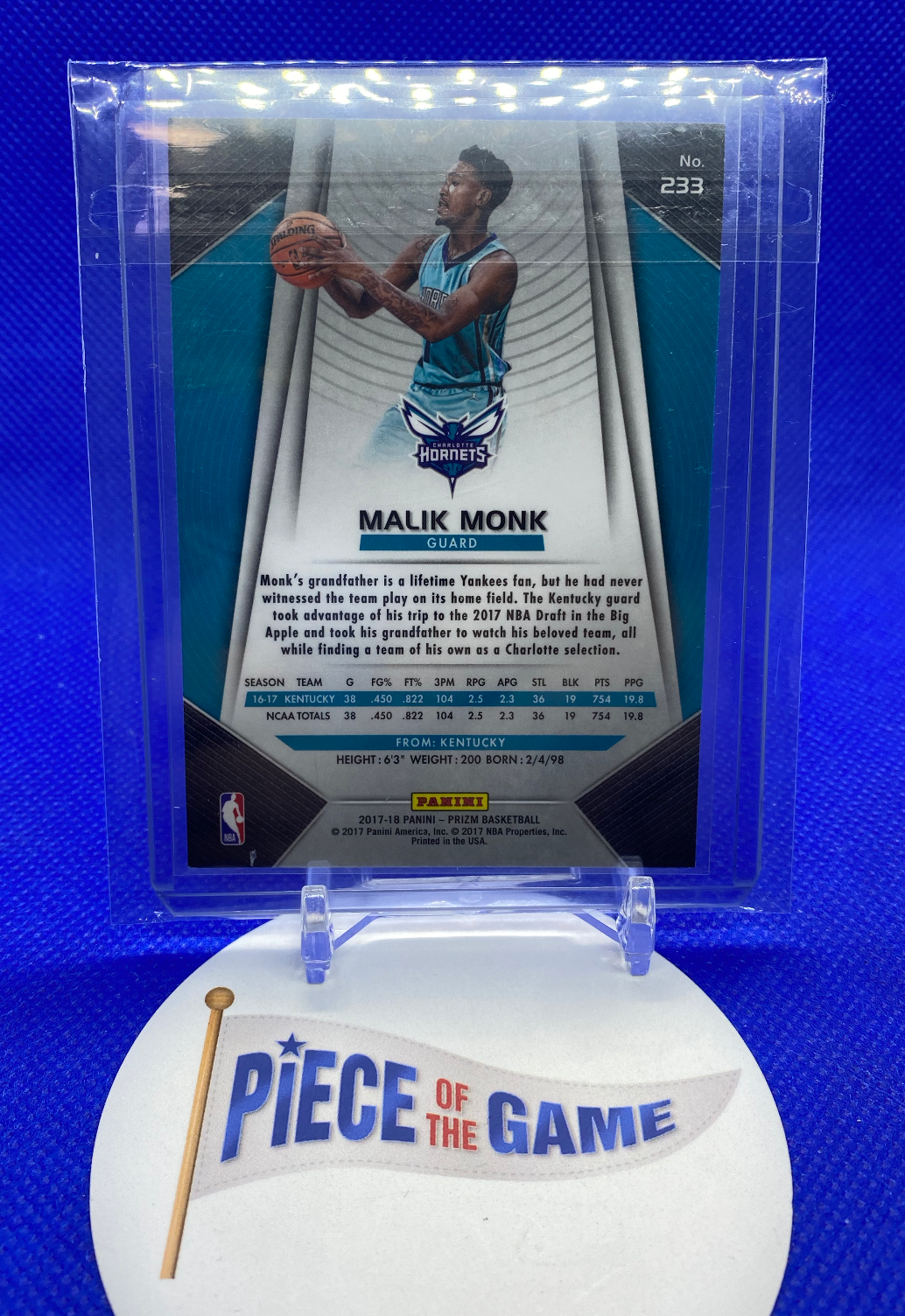 2017-18 Panini Prizm base Malik Monk RAW