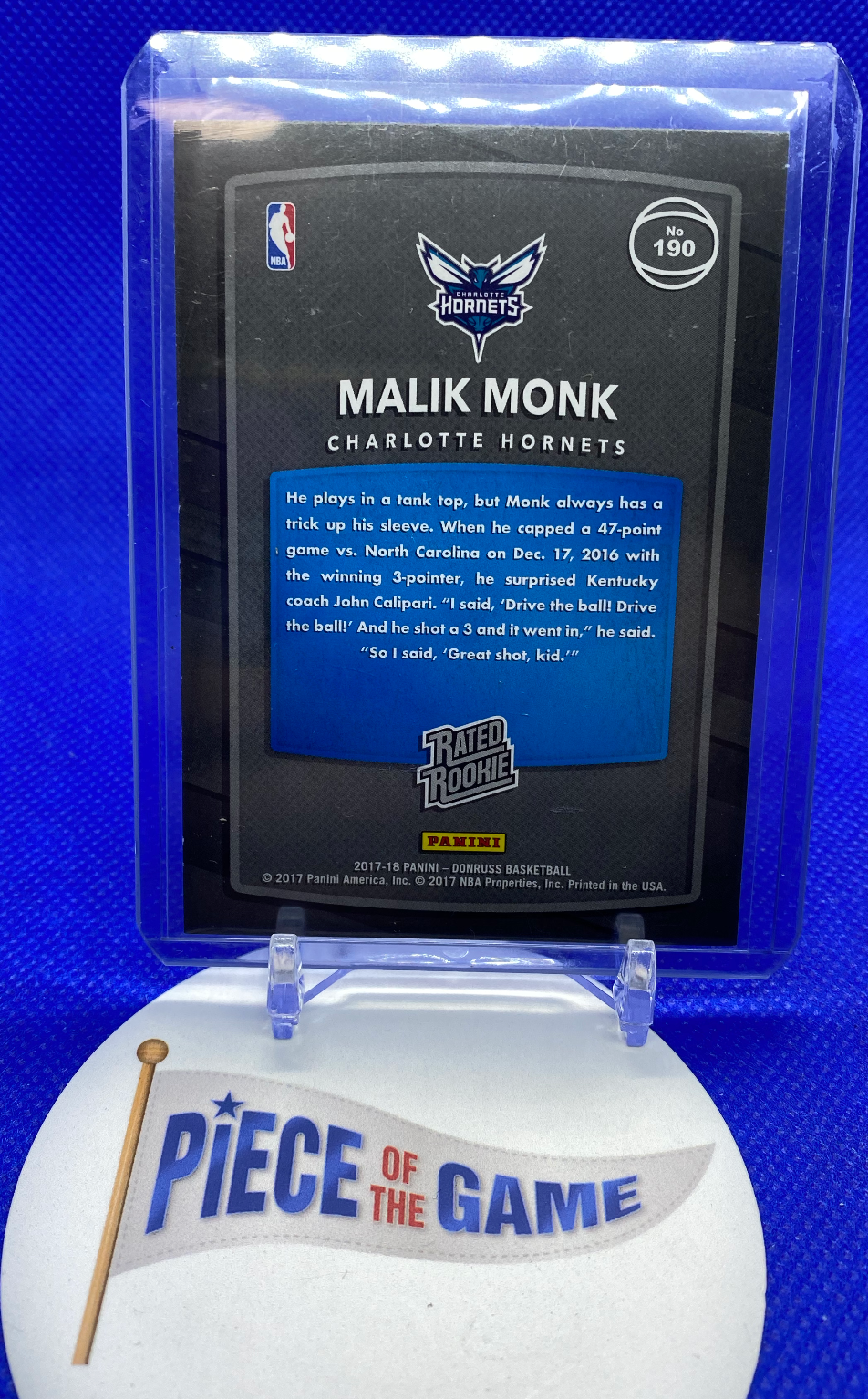 2017-18 Panini Donruss Rated Rookie Malik Monk RAW