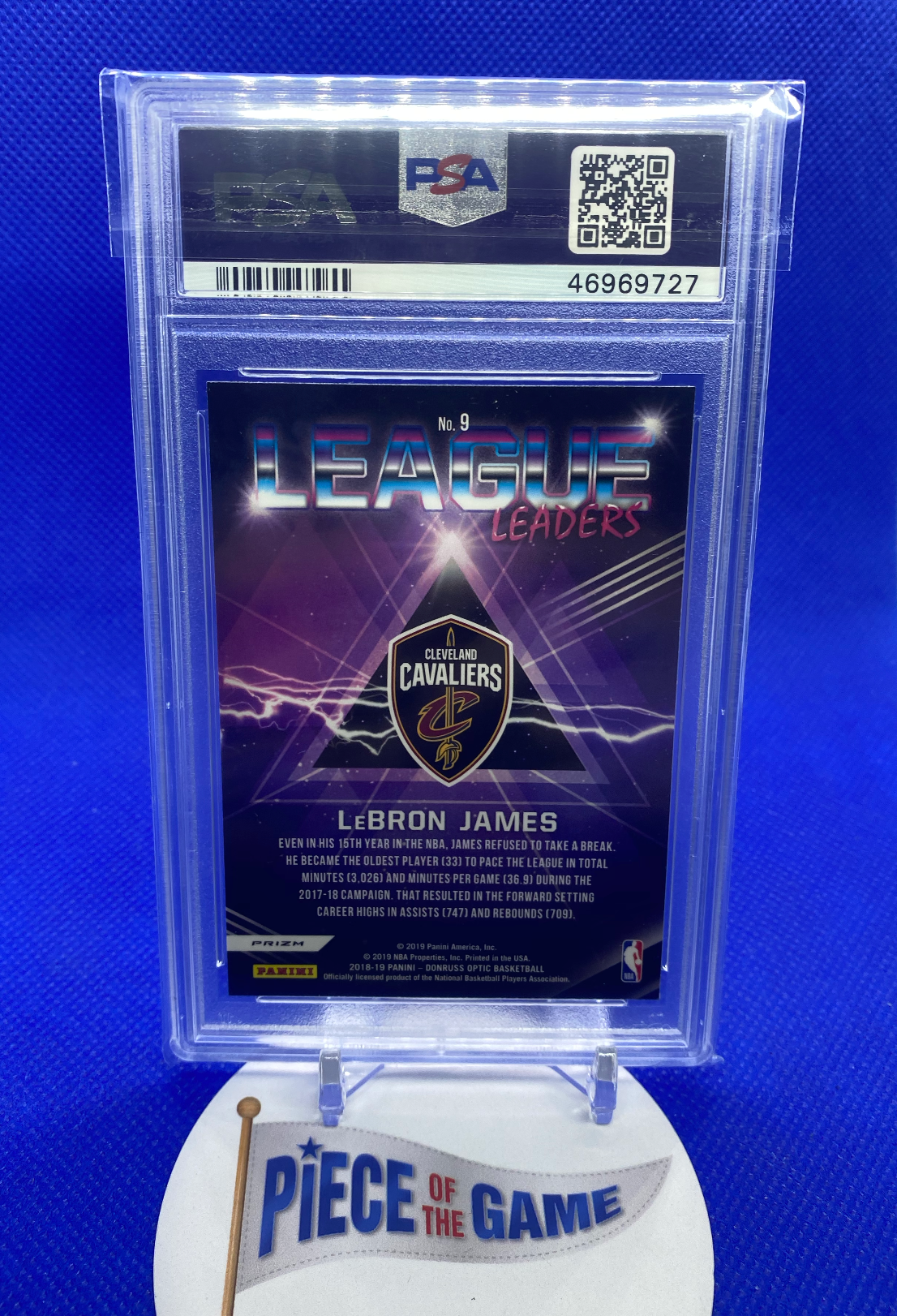 2018 Panini Donruss Optic League Leaders - Holo LeBron James PSA 9