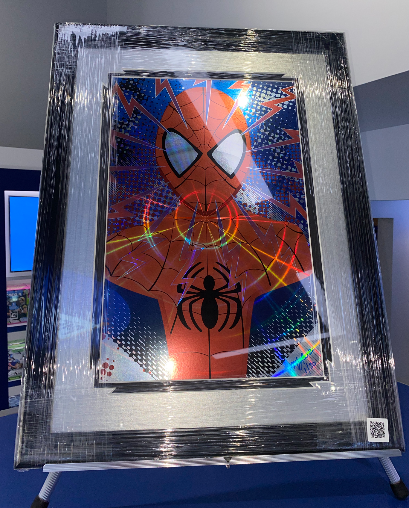 Spiderman Holo Print Blue and red suit 1/30 signed by McLain Mcguire