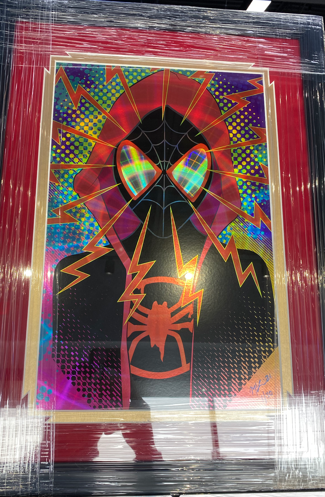 Spiderman Holo Print Miles Morales suit 1/30 signed by McLain Mcguire