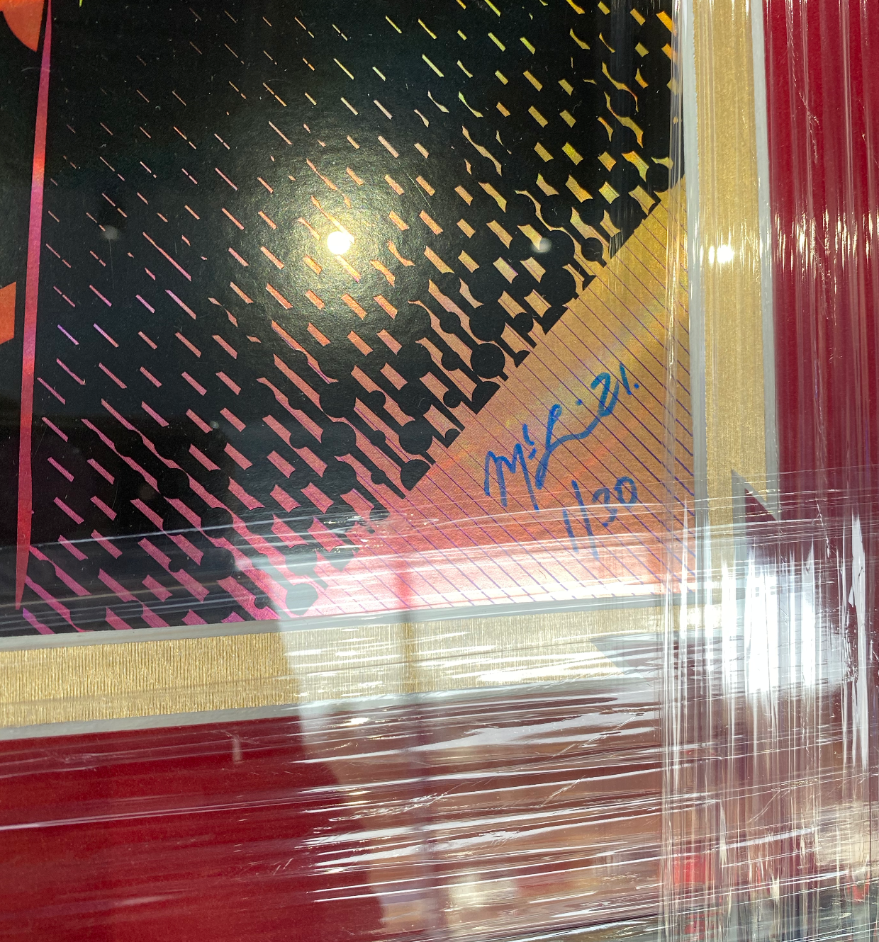 Spiderman Holo Print Miles Morales suit 1/30 signed by McLain Mcguire
