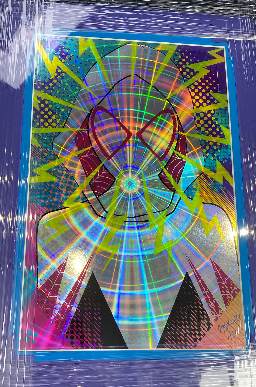Spiderman Holo Print Spider-Gwen/Ghost-Spider suit 1/30 signed by McLain Mcguire