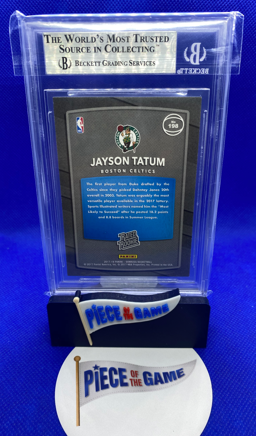 Jayson Tatum 2017-18 Donruss Press Proof Silver #’d 029/299 BGS 9