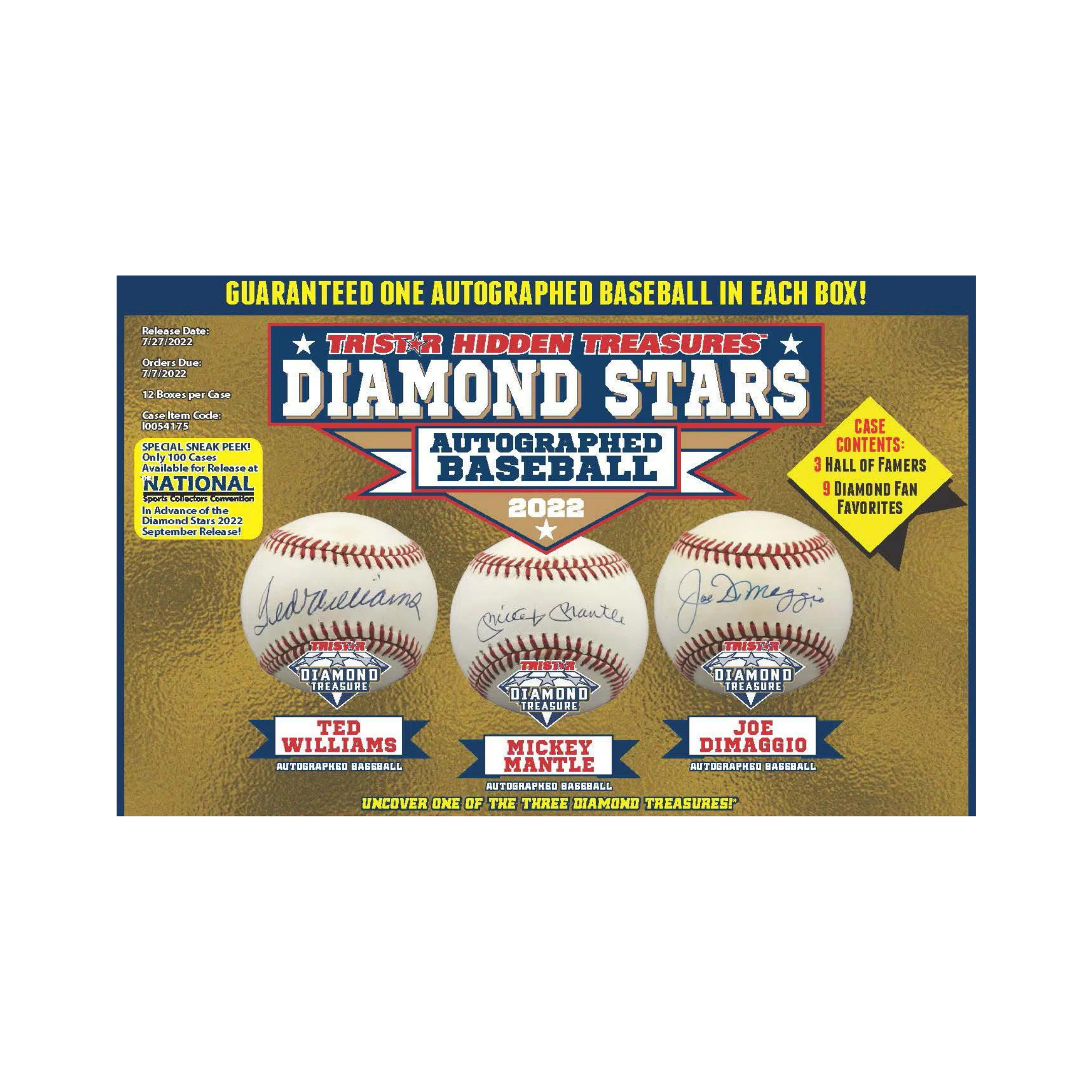 2022 TriStar Hidden Treasures Diamond Stars Autographed Baseball