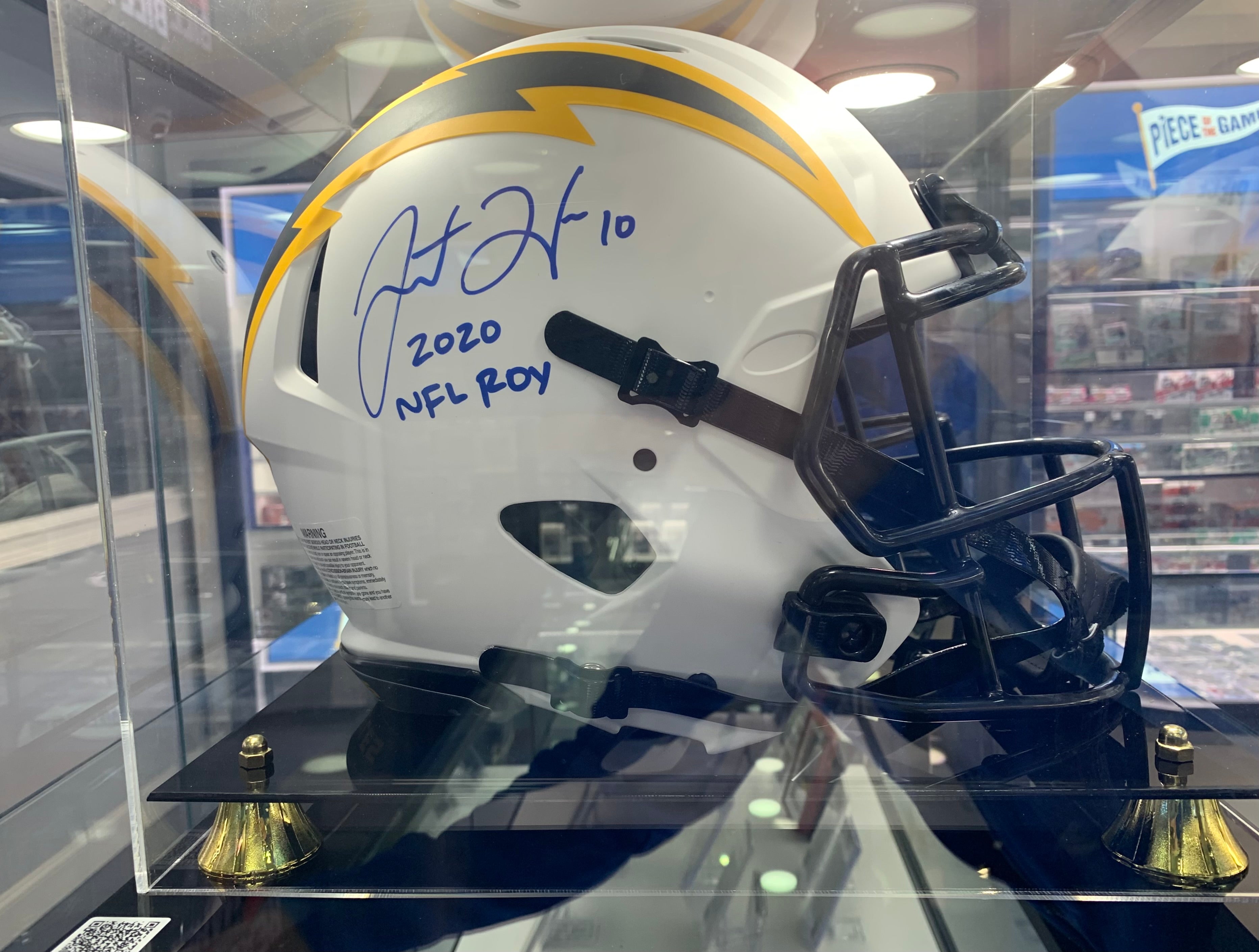 Justin Herbert Autographed Chargers Lunar Eclipse Authentic Full-Size Football Helmet - ROY Inscribed