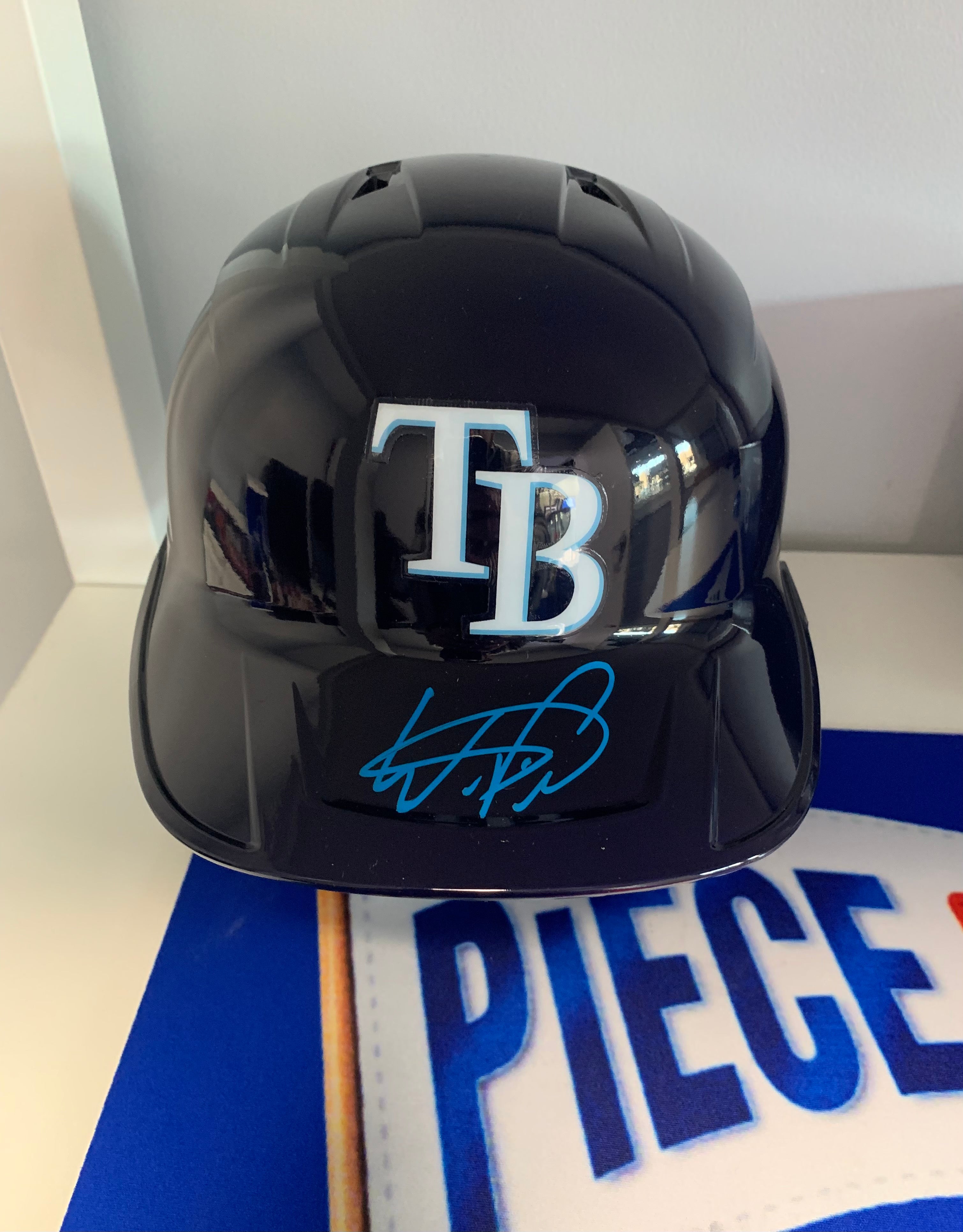 Wander Franco Singed Tampa Bay Rays MLB Batting Helmet in Blue Ink