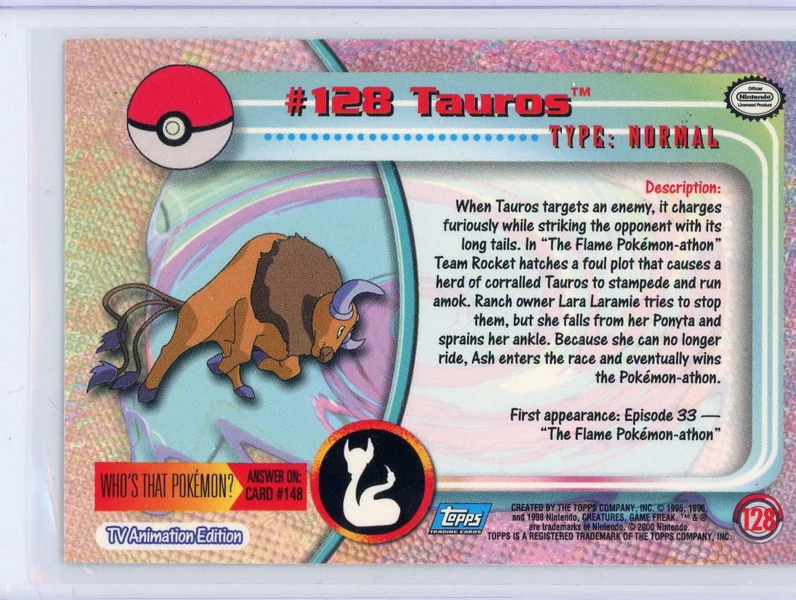 TAUROS SERIES 3 CARD HOLO POKEMON TOPPS #128