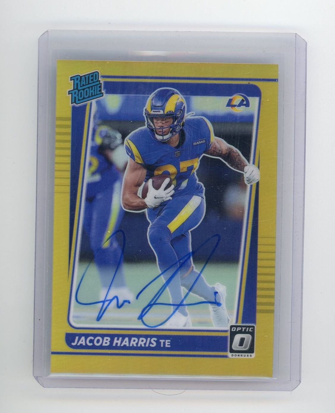 Jacob Harris 2021 Panini Donruss Optic Gold Prizm autograph rookie card #'d 01/10
