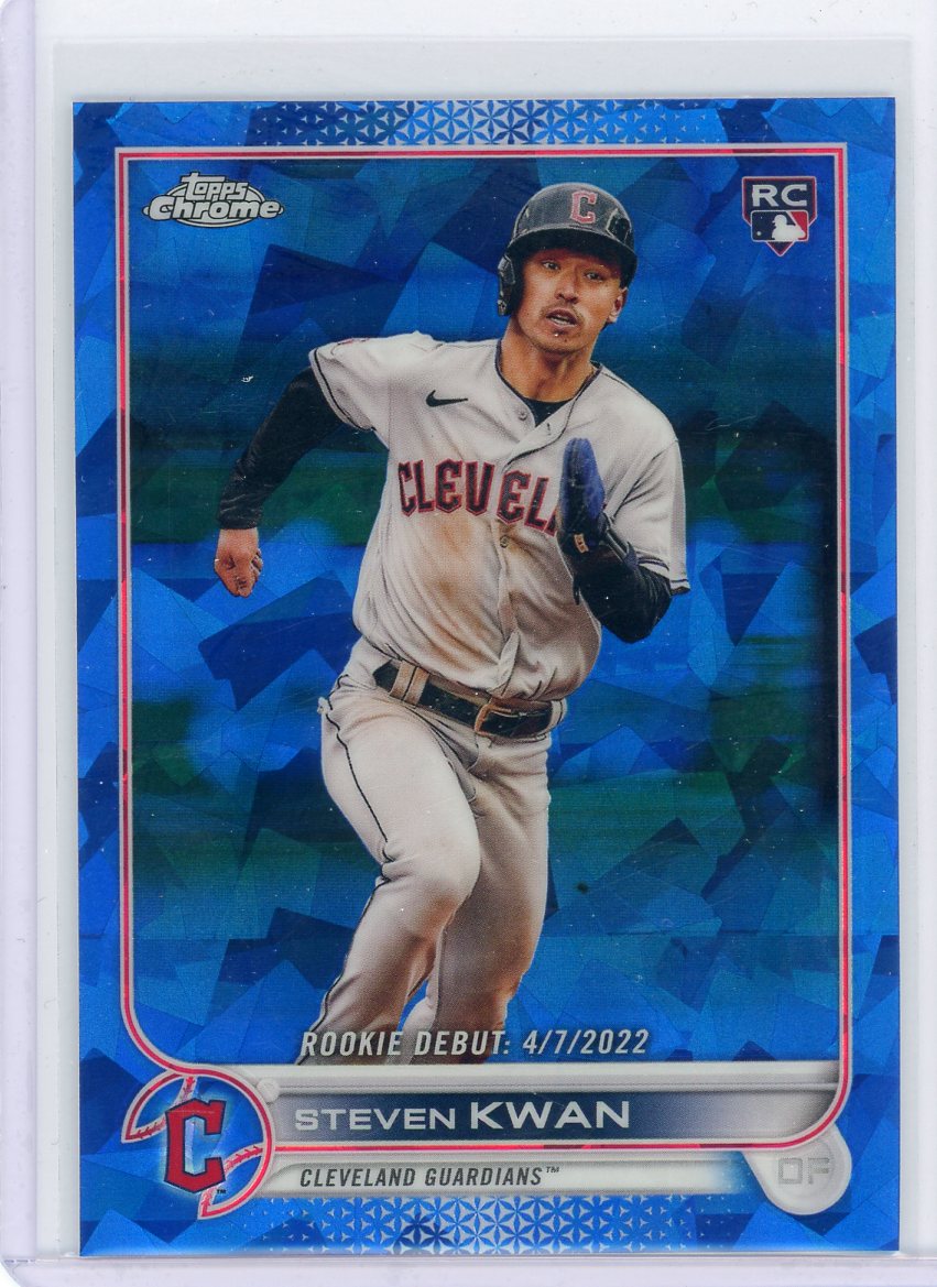 Steven Kwan 2022 Topps Chrome Update Sapphire Rookie Card – Piece Of The  Game