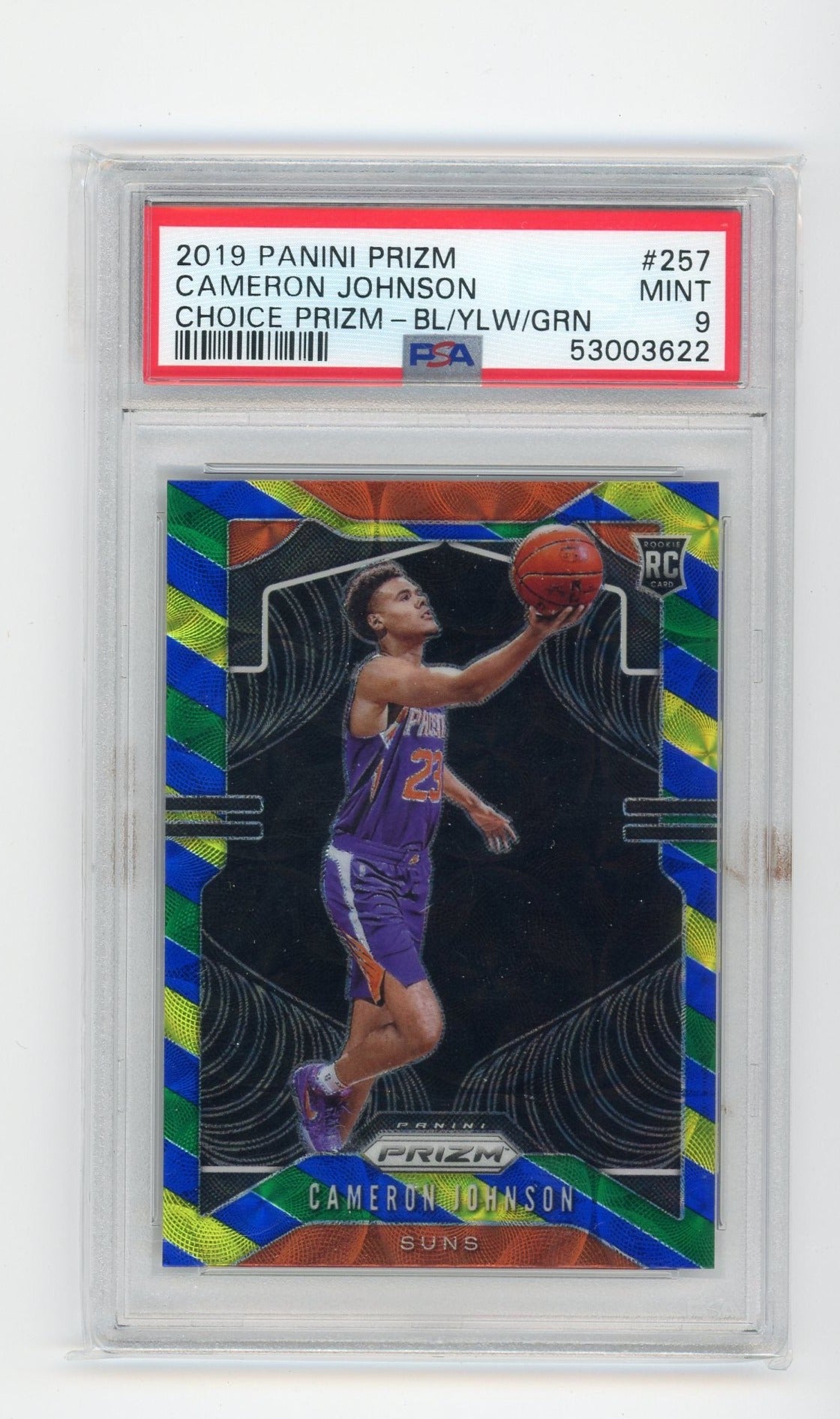 Cameron Johnson 2019 Panini Prizm Choice Blue/Yellow/Green prizm PSA 9 rookie card