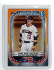 Daulton Varsho 2021 Bowman Chrome Scouts Top 100 Orange Refractor #'d 22/25