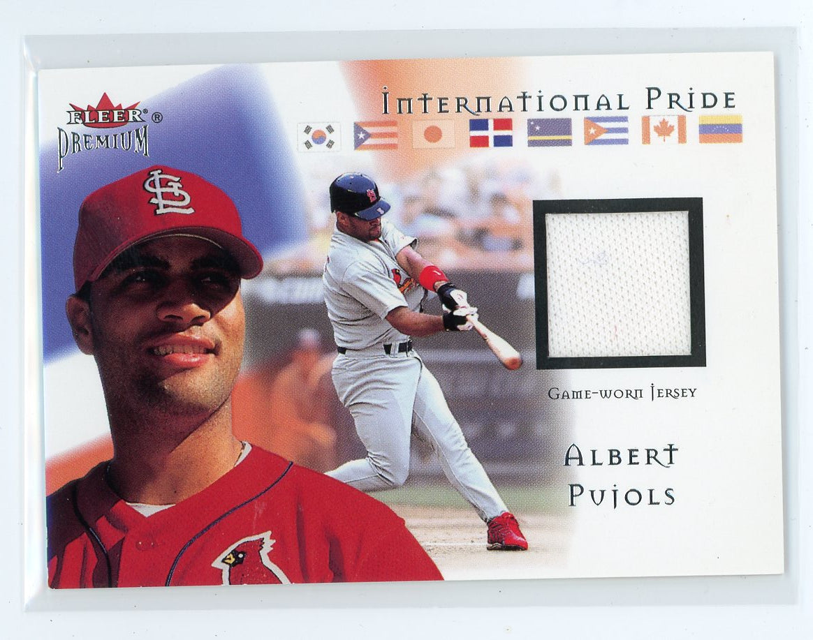 Albert Pujols 2002 Fleer Premium International Pride Game Used – Piece Of  The Game