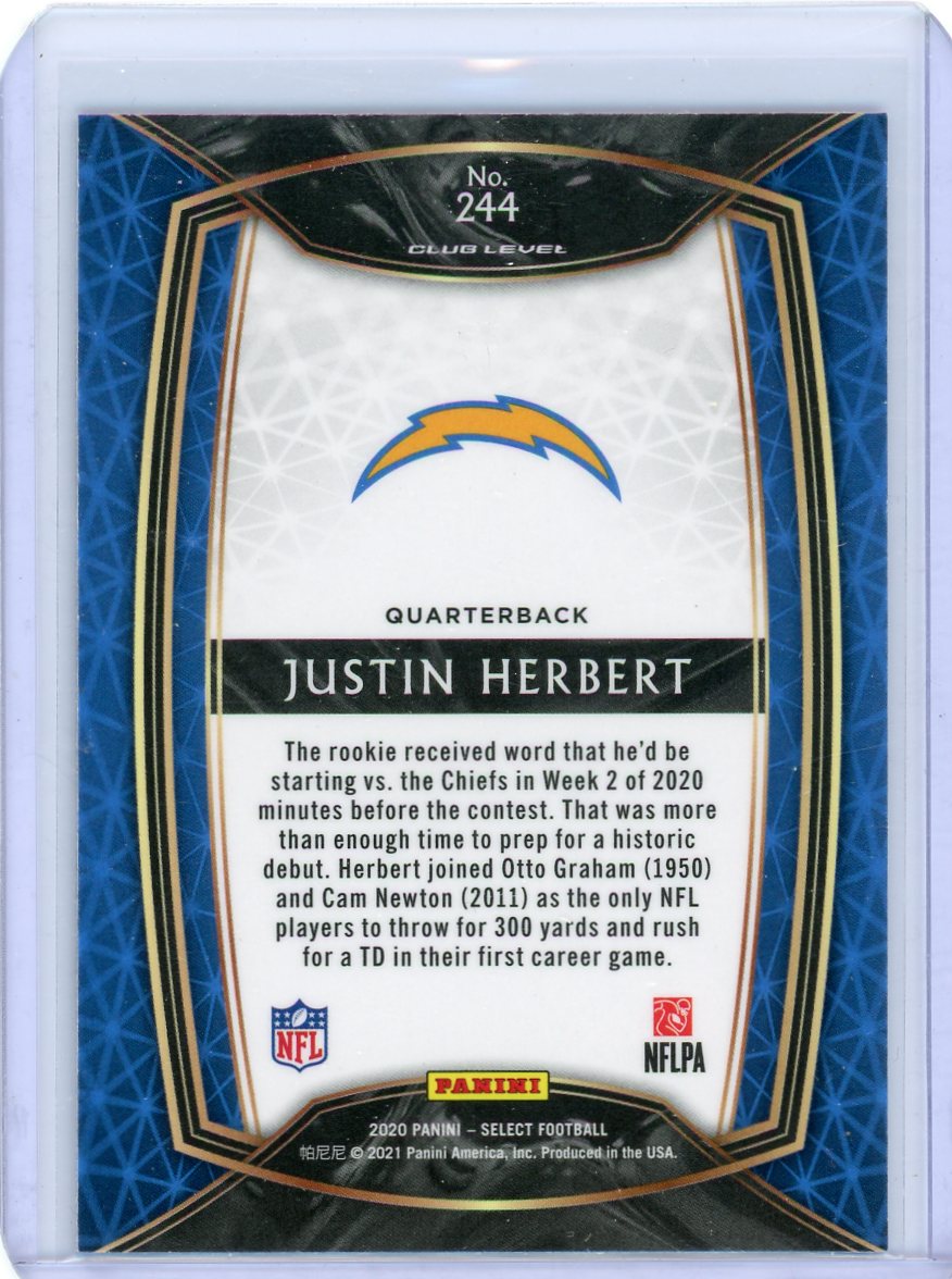 Justin Herbert 2021 Panini Select Field Level rookie card