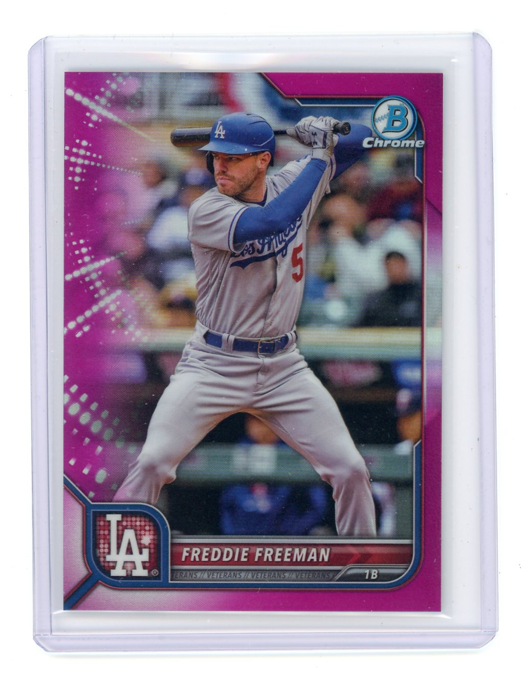 Freddie Freeman 2022 Bowman Chrome pink refractor #'d 049/299
