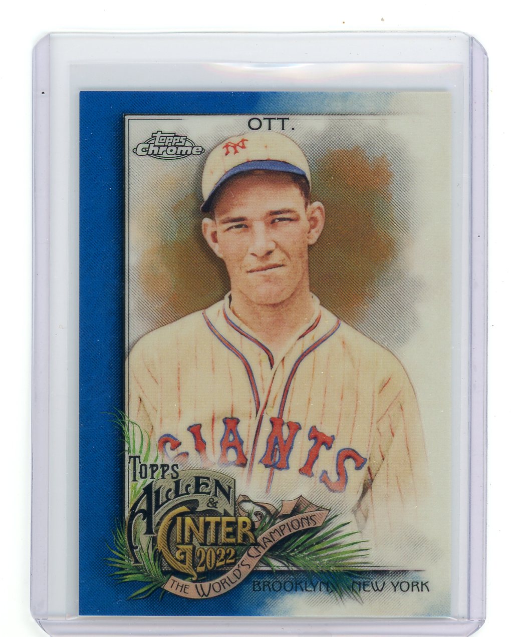 Mel Ott 2022 Topps Chrome Allen & Ginter Blue Refractor #'d 097/150