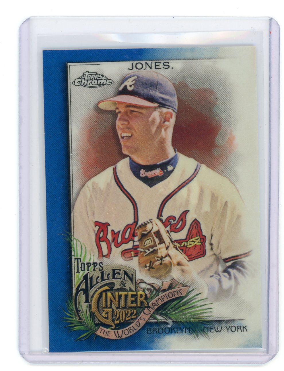 Chipper Jones 2022 Topps Chrome Allen & Ginter Blue Refractor #'d 105/150