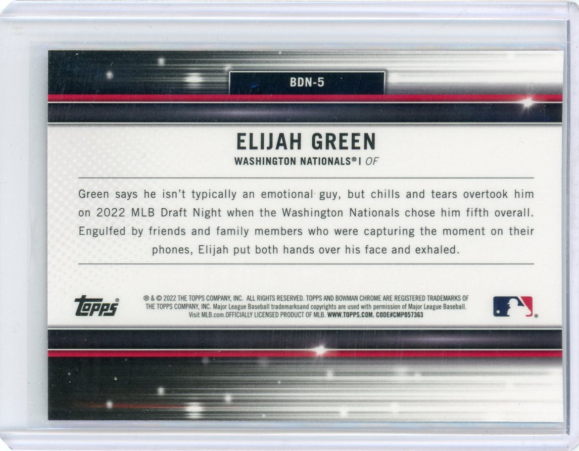 Elijah Green 2022 1st Bowman Draft "Draft Night" chrome