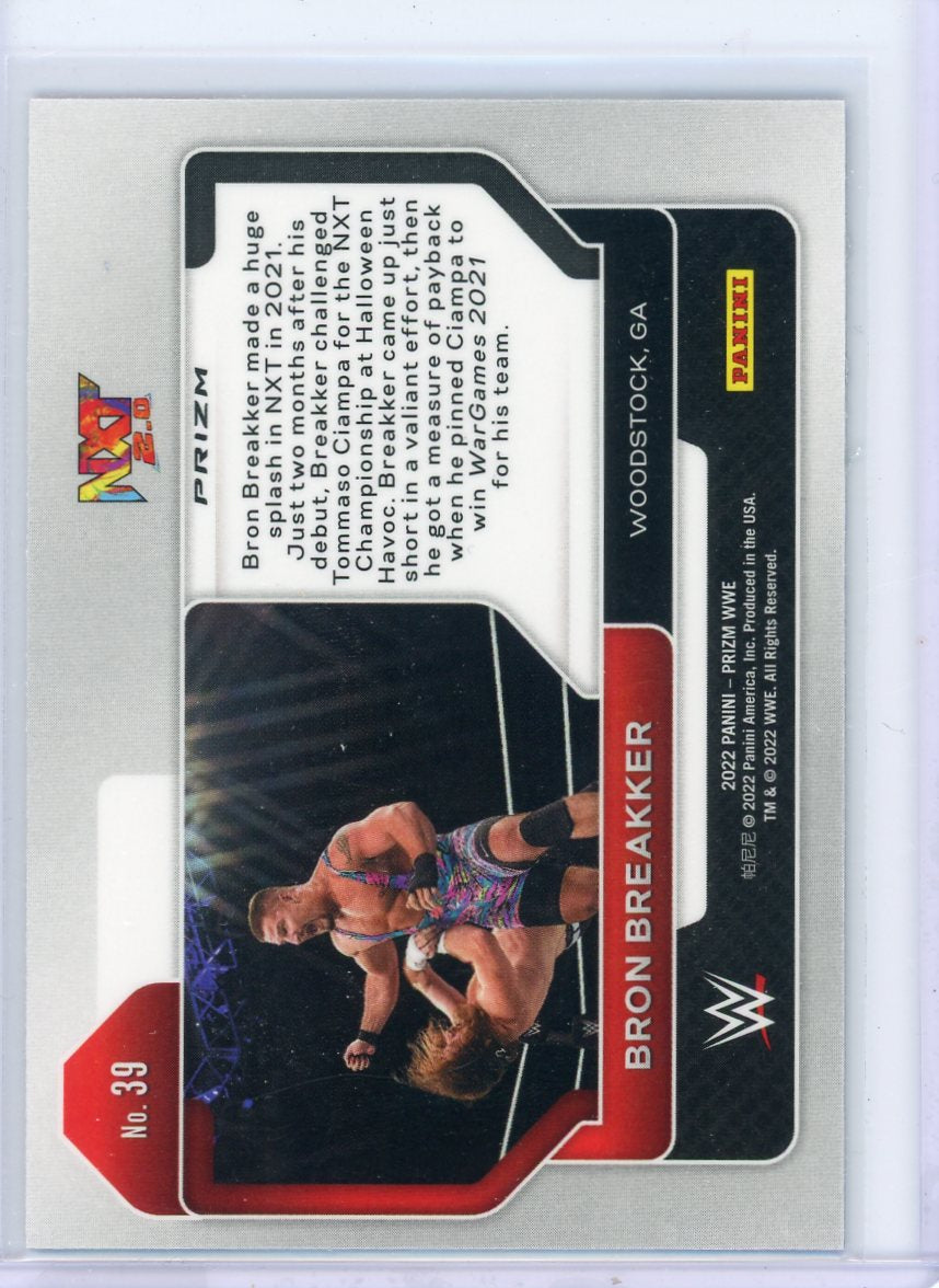 Bron Breakker 2022 Panini Prizm WWE Red/White/Blue Prizm rookie card