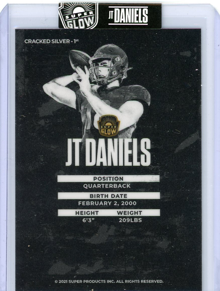 JT Daniels 2021 Super Glow 1st Ever Cracked Silver