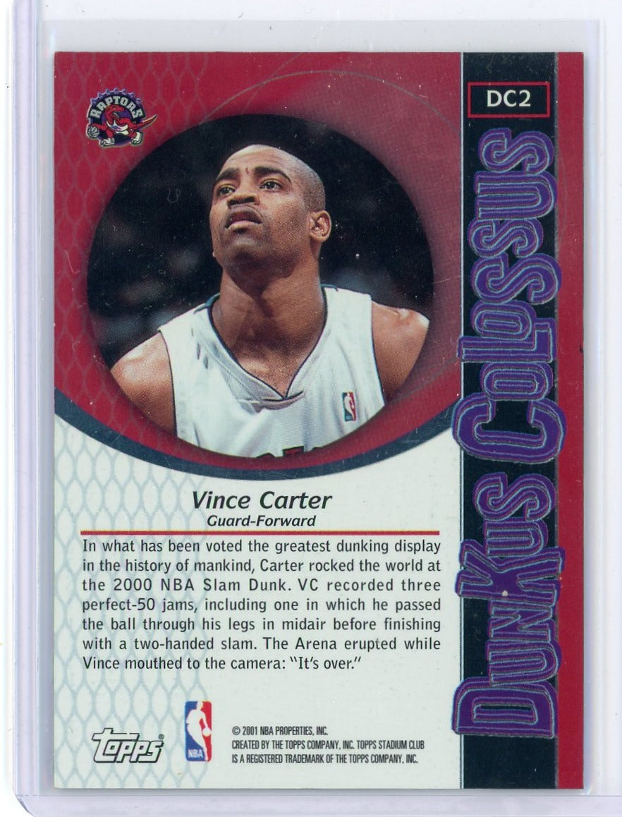 Vince Carter 2001 Topps Stadium Club "Dunkus Colossus" #DC2