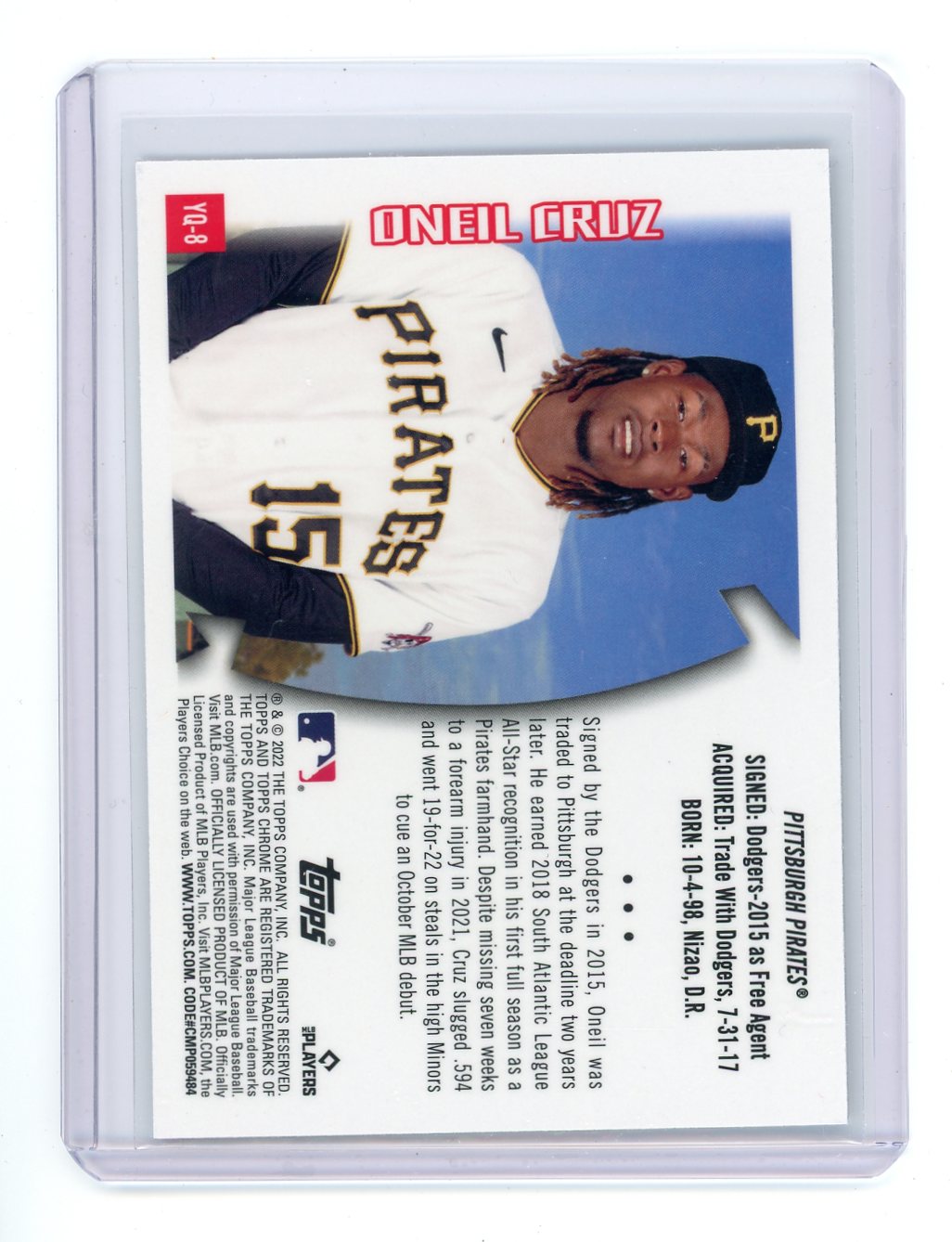 Oneil Cruz 2022 Topps Chrome Youthquake Refractor