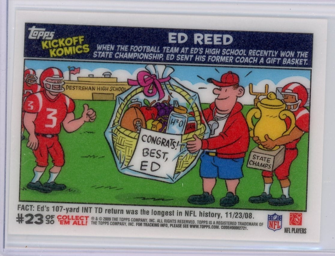 Ed Reed 2009 Topps NFL Kickoff Komics #23 of 30