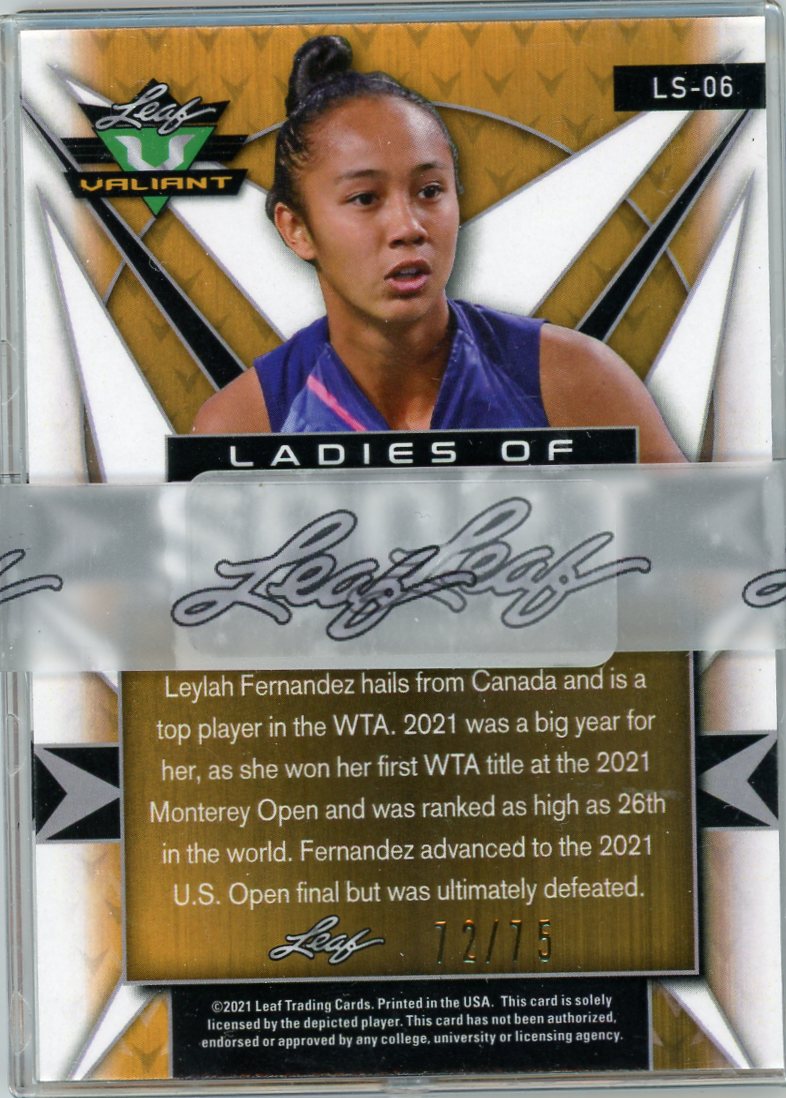 20201 Leaf Valiant Ladies of Sport 6 Card Set Blue /75