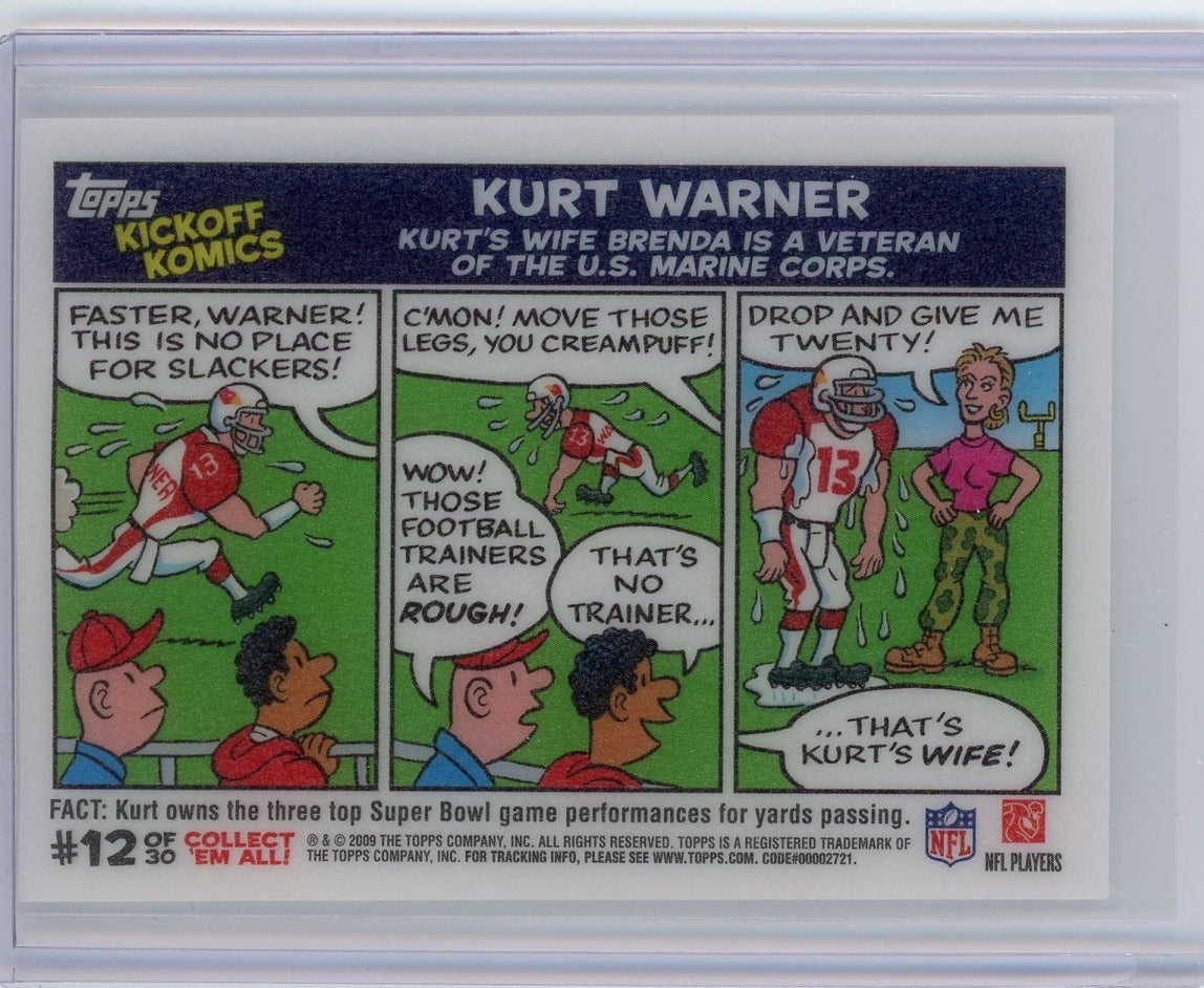 Kurt Warner 2009 Topps NFL Kickoff Komics #12 of 30