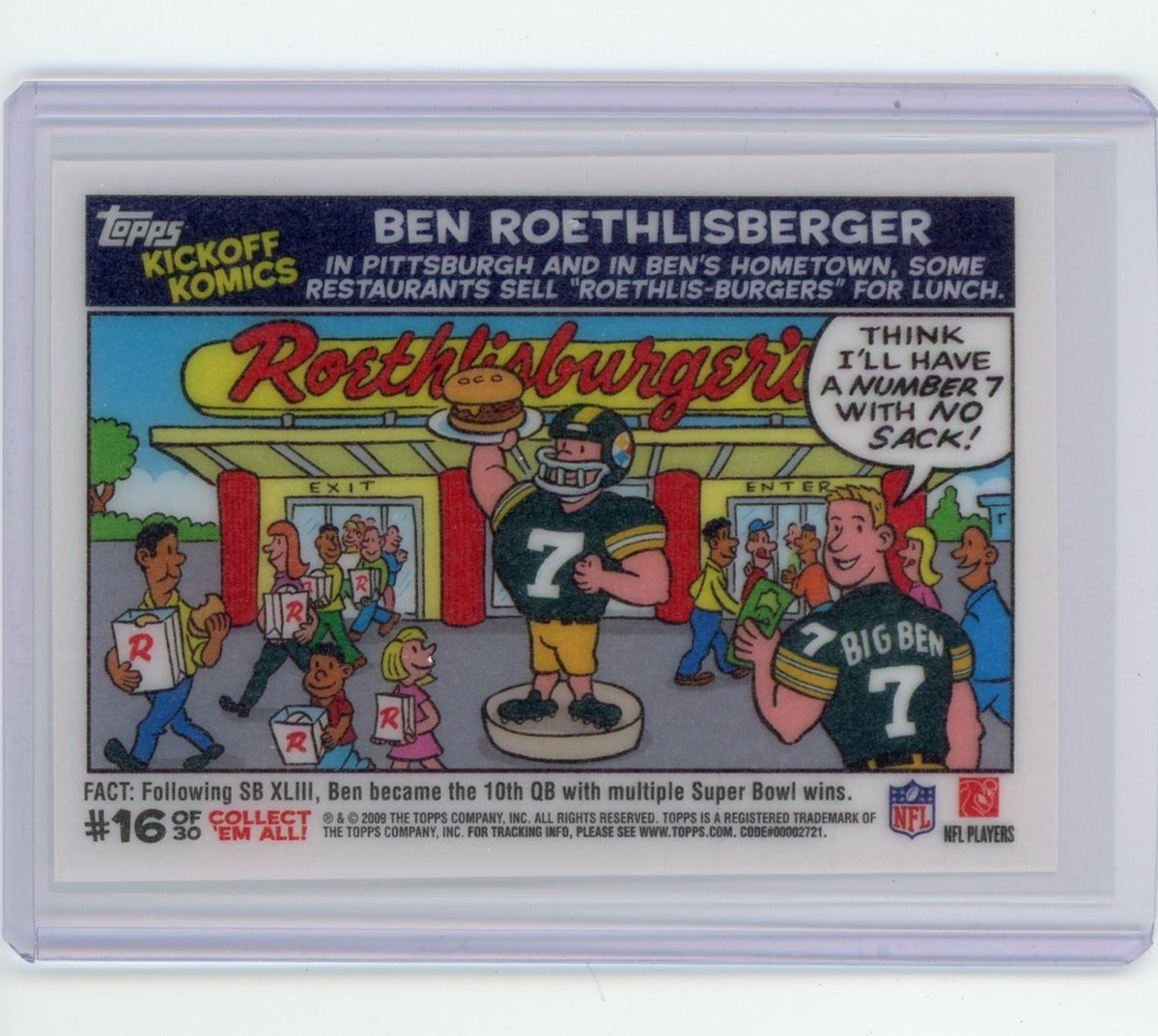 Ben Roethlisberger 2009 Topps NFL Kickoff Komics #16 of 30
