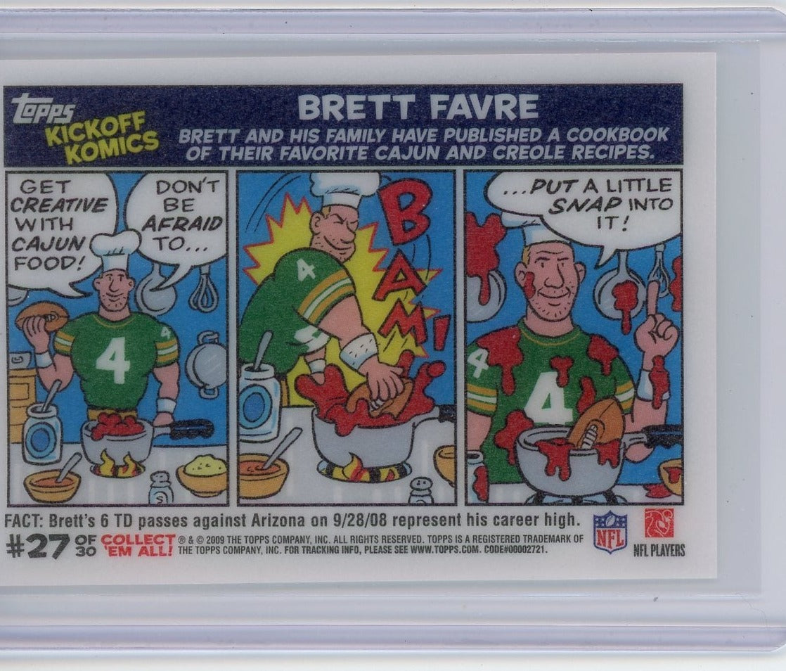 Brett Favre 2009 Topps NFL Kickoff Komics #27 of 30