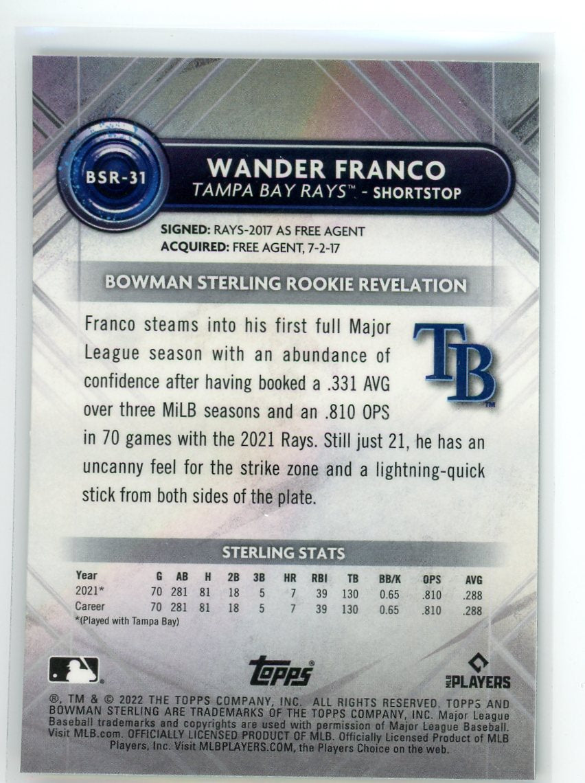 Wander Franco 2022 Bowman Sterling Rookie Card